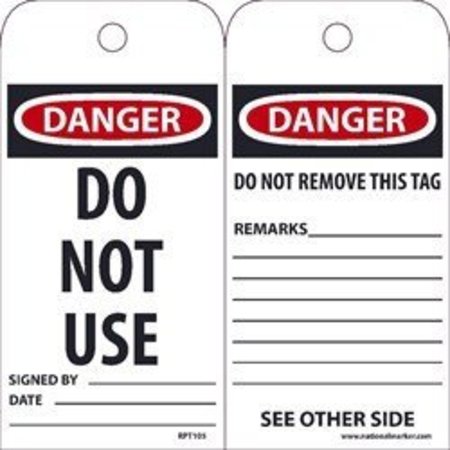 NMC TAGS, DO NOT USE, 6X3, UNRIP RPT105